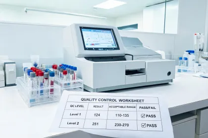 Hospital laboratory analyzer bench